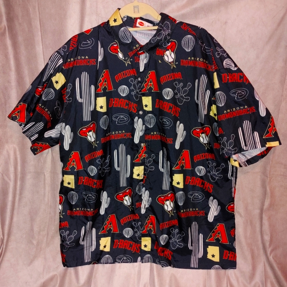 Arizona Diamondbacks MLB Baseball Graphic Hawaiian Aloha Button up Shirt Sz XL